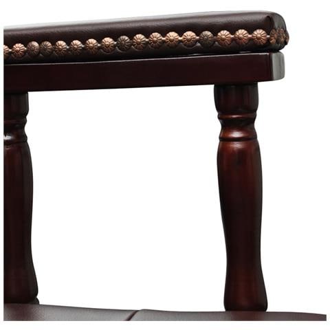 Poltrona Ufficio Chesterfield Direzionabile Pelle Caffé - Foto 2