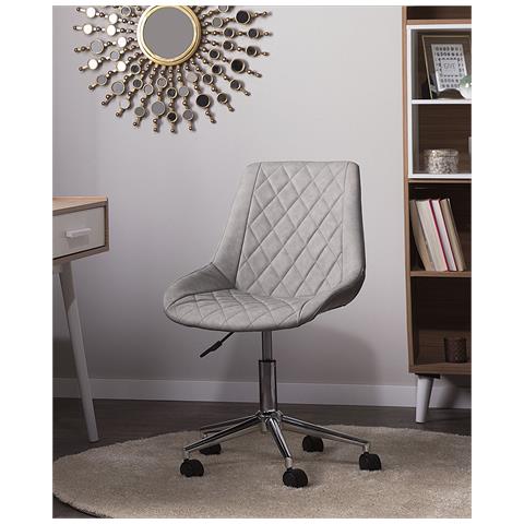 Sedia Da Ufficio In Pelle Sintetica Grigia Maribel - Foto 19