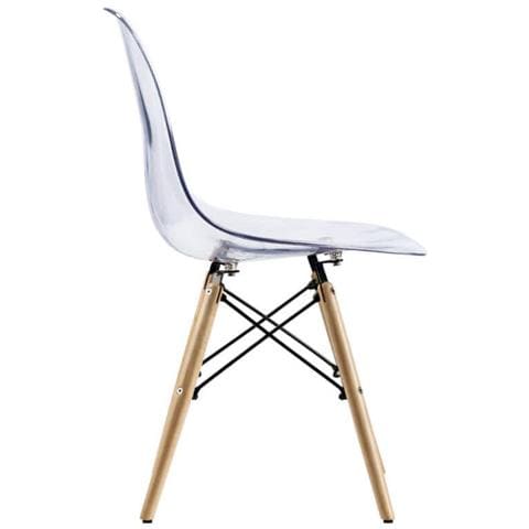 Juliette - Sedia Stile Nordico Trasparente Con Gambe In Legno - Foto 4