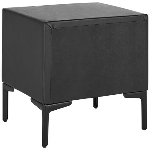 Comodino Con 2 Cassetti In Pelle Sintetica Nera Sezanne - Foto 14