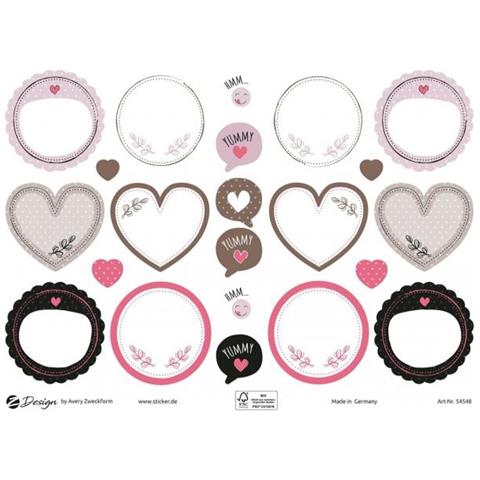 Zweckform Zdesign Trend Sticker Kche Beschriftung Herzfrmig / rund, Aus Beschriftbarem Papier, Wiederablsbar, - 1 Stck (54548)  - Foto 2