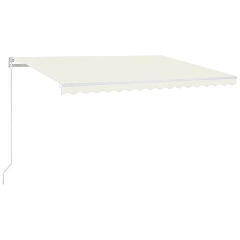 Tenda da Sole Retrattile Manuale con LED 400x350 cm Crema - Foto 1