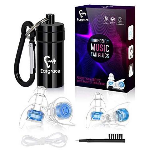 Alta Fedelt Ear Plugs Concerto 2 Coppie Protezione Delludito Spine Musicisti Di Riduzione Orecchio Con Custodia In Alluminio Per Musicisti Dj Festival Ed Eventi Forti (nrr 23db) - Foto 1