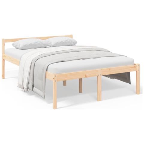 Letto per Anziani 135x190 cm Double in Legno Massello di Pino - Foto 1