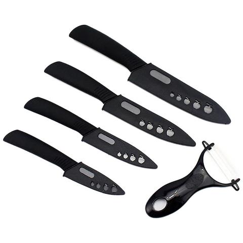 HTN 5 Pezzi Cucina Set Ceramica Nera Con Pelapatrice Di Frutta HTN 5 Pezzi Cucina Set Ceramica Nera Con Pelapatrice Di Frutta