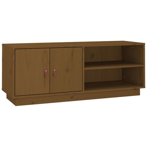 Mobile Porta Tv Miele 105x34x40 Cm In Legno Massello Di Pino - Foto 2