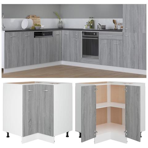 Armadietto Cucina “Lyon” Grigio Sonoma 75,5x75,5x81,5 cm - Foto 2