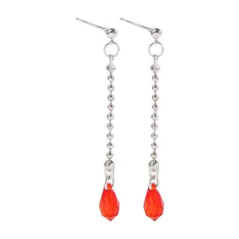Orecchini Con Pietra Rossa Dell'ultimo Cacciatore Del Clan Dagli Occhi Scarlatti Da 7 Cm - Pidak Shop - Foto 1