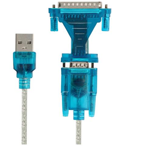 Adattatore Da Usb 2.0 Verso Db25 E Db9, Blu Chiaro - Foto 1
