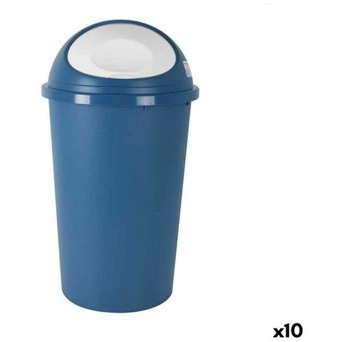 Secchio Per La Spazzatura Tontarelli Big Hoop Azzurro Bianco 50 L (10 Unità) - Foto 1