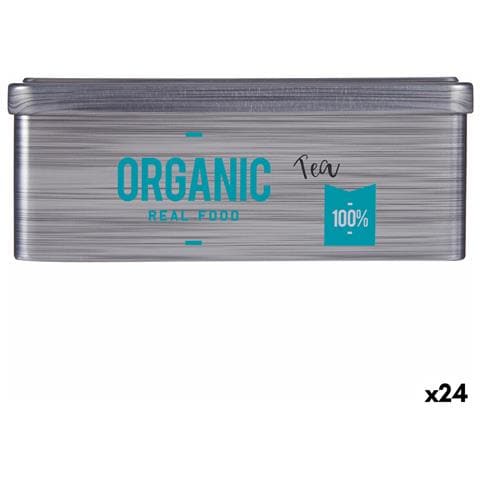 Scatola Per Infusioni Organic Tea Grigio Latta (11 X 7,1 X 18 Cm) (24 Unità) - Foto 1