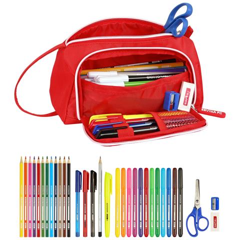 Astuccio Per La Scuola Con Accessori Sevilla Fútbol Club Rosso (32 Pezzi) - Foto 4