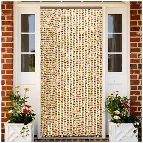 Tenda Antimosche Beige E Marrone 100x200 Cm In Ciniglia - Foto 1