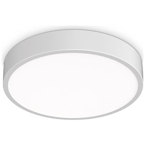 Plafoniera Contemporanea Ray Metallo Bianco Led Integrato 26w 3000k Ip44 - Foto 1