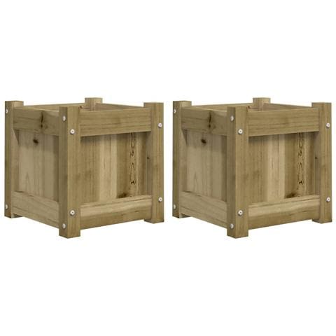 Fioriere Da Giardino 2 Pz In Legno Di Pino Impregnato - Foto 2