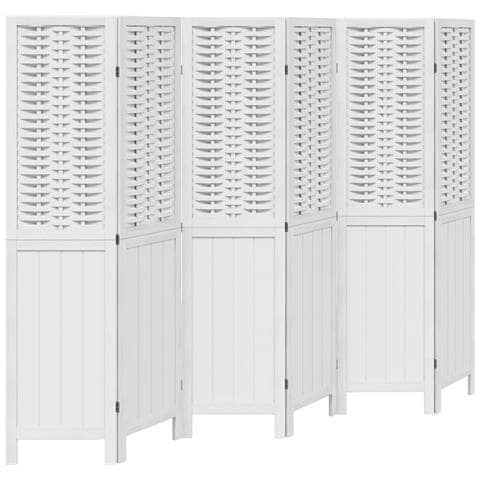 Divisorio Ambienti 6pannelli Bianco Legno Massello Di Paulownia - Foto 2