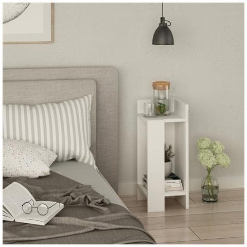 Tavolino Comodino Di Design Elos Colore Bianco 25x25x60h Destro - Foto 1