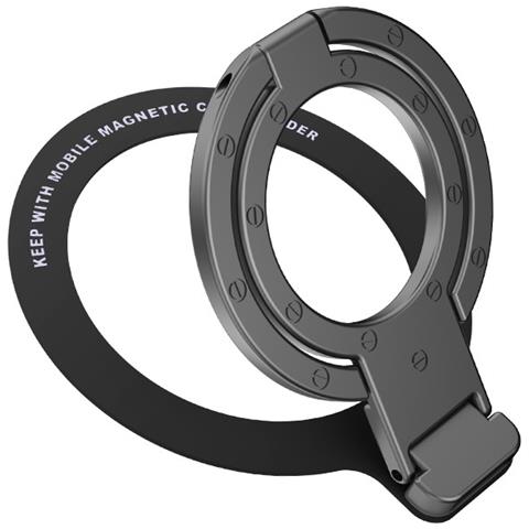 Supporto Per Telefono Magnetico Con Doppi Anelli Per Iphone Serie 12/13/14/15 Black - Foto 1