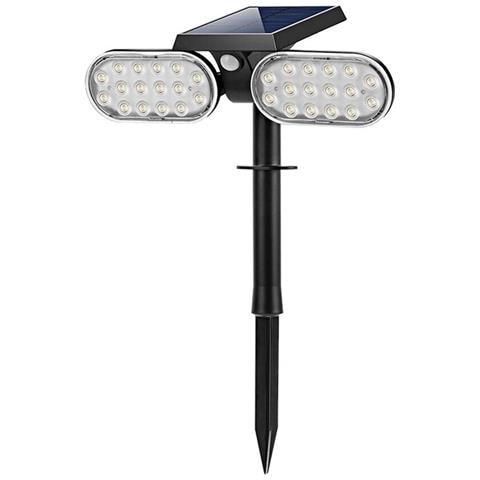 Faro 32 Led Luce Calda Faretto Pannello Solare Sensore Crepuscolare Per Giardino - Foto 1