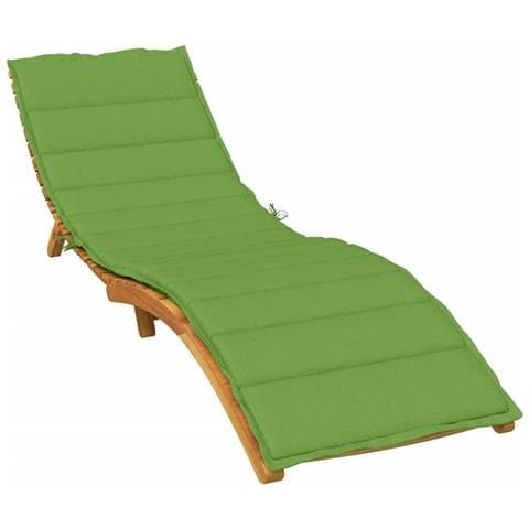 Cuscino Per Lettino Prendisole Verde Mélange 200x60x4cm Tessuto - Foto 1