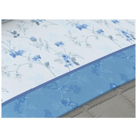 Completo Lenzuola Matrimoniale 100% Cotone Made Italy Disegno Jenny Cn Matrimoniale Azzurro - Foto 2