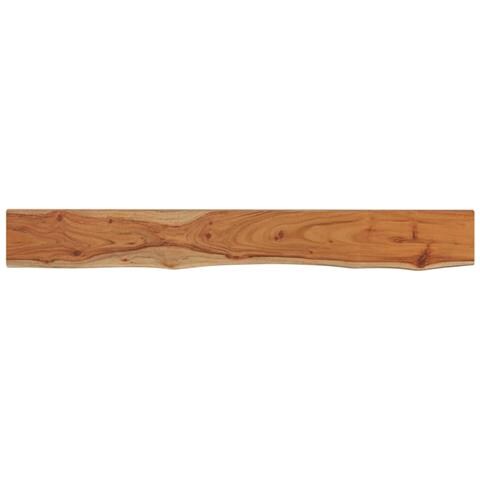 Mensola Muro 140x20x3,8cm Rettangolare Legno Acacia Bordi Vivi - Foto 2