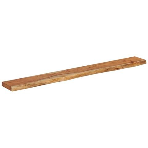 Mensola Muro 140x20x3,8cm Rettangolare Legno Acacia Bordi Vivi - Foto 3