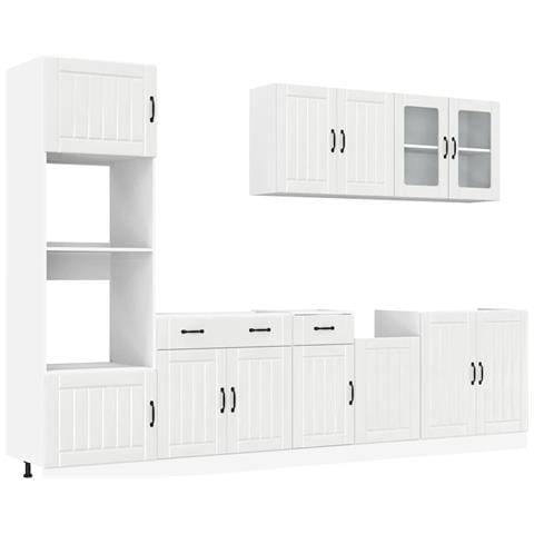 Set Mobili Da Cucina 7 Pz Kalmar Bianchi Lucido In Truciolato - Foto 2