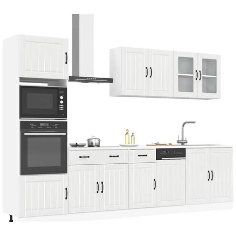 Set Mobili Da Cucina 7 Pz Kalmar Bianchi Lucido In Truciolato - Foto 1