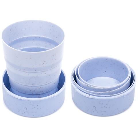 Bicchiere Pieghevole In Fibre Naturali 130ml. Realizzato In Canna Da Frumento, Con Lanyard Per Appendere. - Foto 2