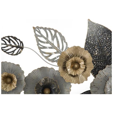 Decorazione In Metallo 3d Fiori 5 - Multicolore - Metallo - 120x7x59 Cm - Foto 2