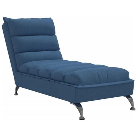 Chaise Longue Con Cuscini Blu In Tessuto - Foto 1