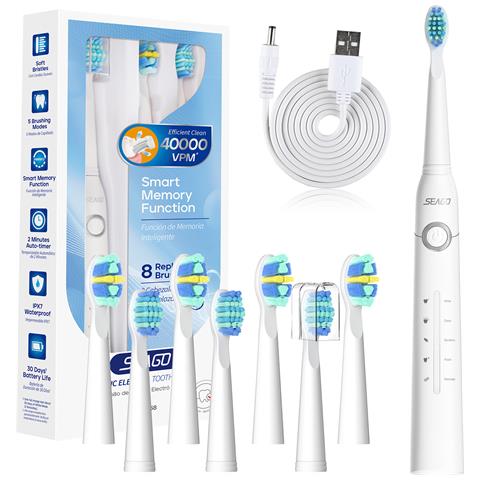 Spazzolino Elettrico Sonico Con 5 Modalità Di Pulizia White - Foto 1