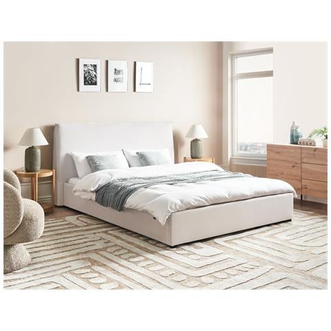 Letto Ad Acqua Velluto Lavaur 160 X 200 Cm Bianco Sporco - Foto 1