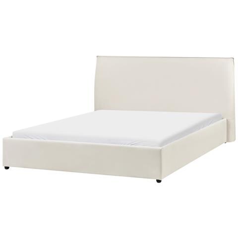 Letto Ad Acqua Velluto Lavaur 160 X 200 Cm Bianco Sporco - Foto 2