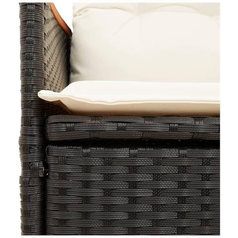 Divano Giardino Reclinabile 2Posti con Tavolino Nero Polyrattan - Foto 9