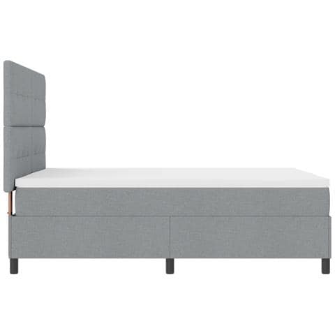 Letto con Rete con Materasso Grigio Chiaro 140x200 cm Tessuto - Foto 9