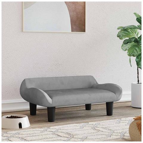 Lettino per Cani Grigio Chiaro 70x40x24 cm in Velluto - Foto 2