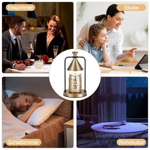 Lampada Profumata Elettrica Con Timer Scaldacandele Oro - Foto 4