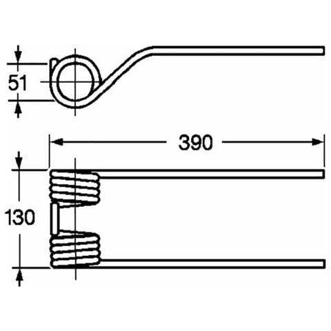 Molla Girello Adattabile Maschiodente Girello Lunghezza 390mm Ø Filo 9,5mm - Foto 1
