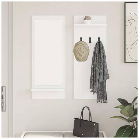 Appendiabiti a muro Bianco 70 x 10 x 90 cm Legno multistrato - Foto 2