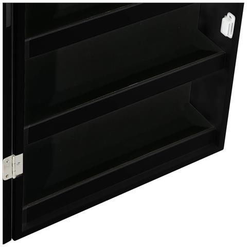 Armadio Portagioie a Specchio con Luci LED a Parete Nero - Foto 9