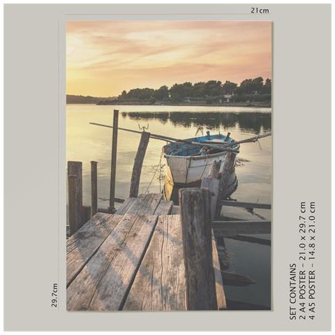 Set Di 6 Stampe Poster Da Spiaggia, Stampe Artistiche Da Parete, Stampe Decorative, Design D'interni In Stile Galleria D'arte A3 & A4 Senza Cornice - Foto 2