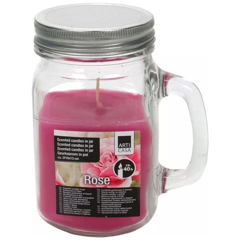 Candela Profumata Rosa 40h In Un Barattolo Con Coperchio, Rosa - Foto 1