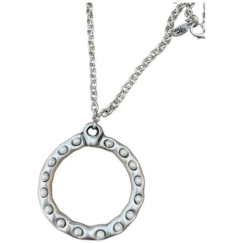 Collana Lunga A Cerchio Con Perle In Argento Sterling 999, 7 Micron. Lunghezza 100 Cm - Foto 2