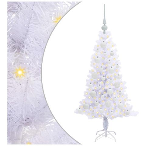 Albero di Natale artificiale Bianco 120 cm PVC e Acciaio - Foto 1