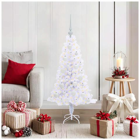 Albero di Natale artificiale Bianco 120 cm PVC e Acciaio - Foto 2