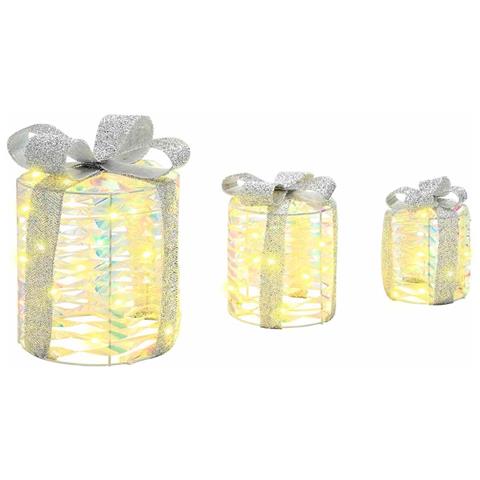 Decorazione Scatola Regalo con 60 LED 3 pcs Bianco caldo PET - Foto 2