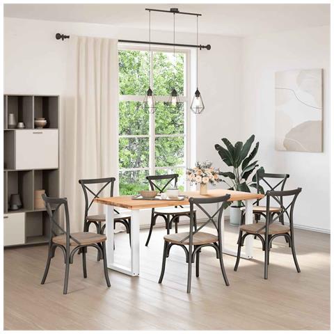 Gambe per tavolo da pranzo a forma di U 2 pz bianche 70x(72-73) cm in acciaio - Foto 2