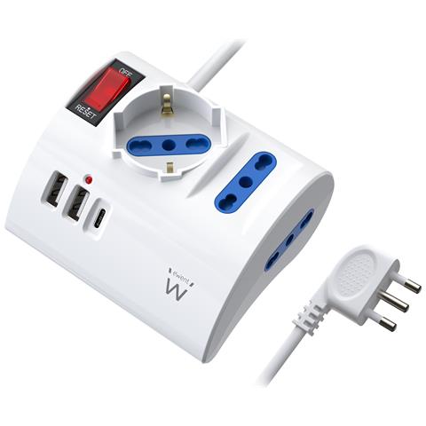 EW3868 prolunghe e multiple 2 m 3 presa (e) AC Interno Bianco - Foto 1